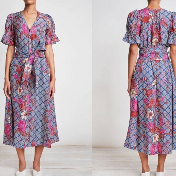 APIECE APART Silk Dress 2 Monterossa Indo Batik 100% Silk - Picture 3 of 12